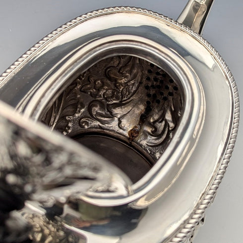 1906 British antique sterling silver teapot 458g John Rose